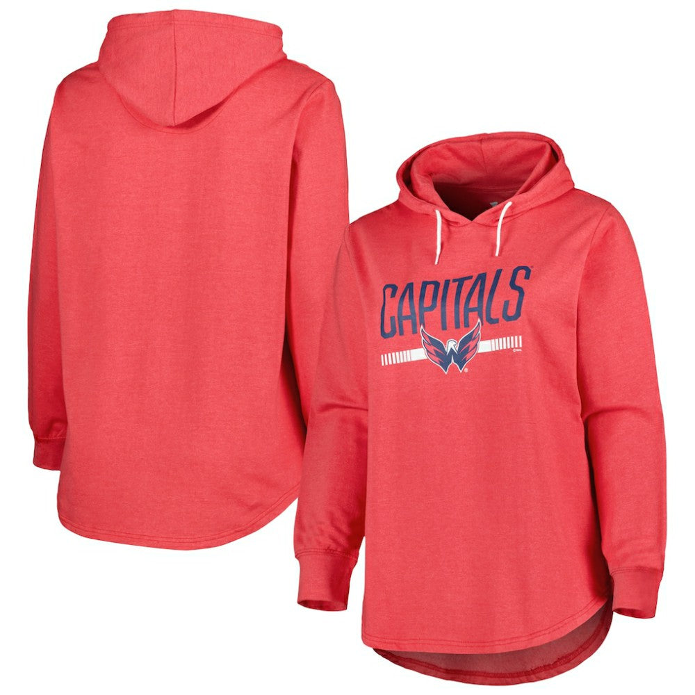Washington Capitals Women's Plus Size Fleece Pullover Hoodie Heather Red