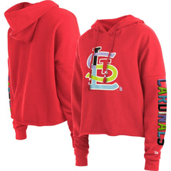 St. Louis Cardinals Women's Fashion High Hip Pullover Hoodie Red | New Era