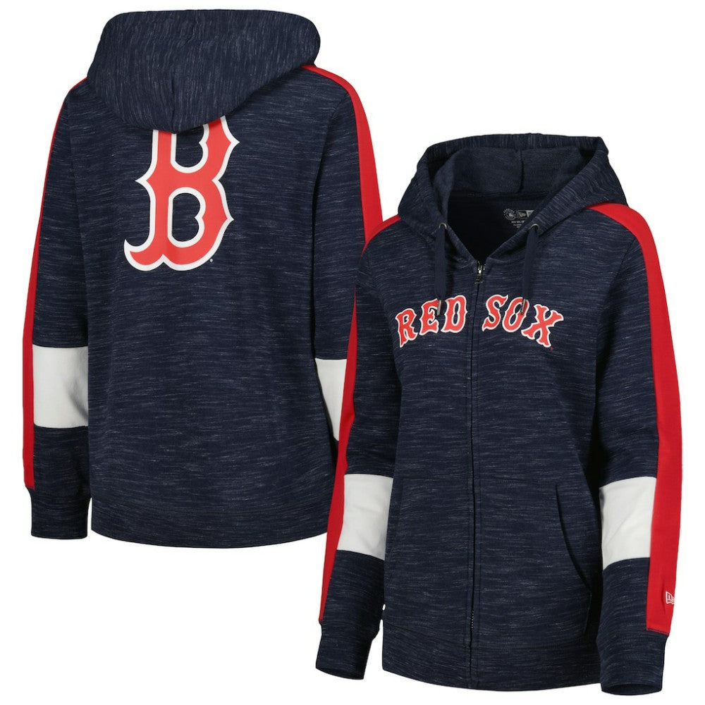 Boston Red Sox Women's Colorblock Full-Zip Hoodie Navy | New Era