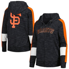 San Francisco Giants Women's Colorblock Full-Zip Hoodie Black | New Era