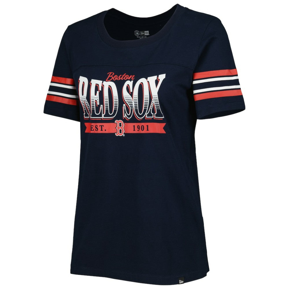 Boston Red Sox Women's Team Stripe T-Shirt Navy | New Era