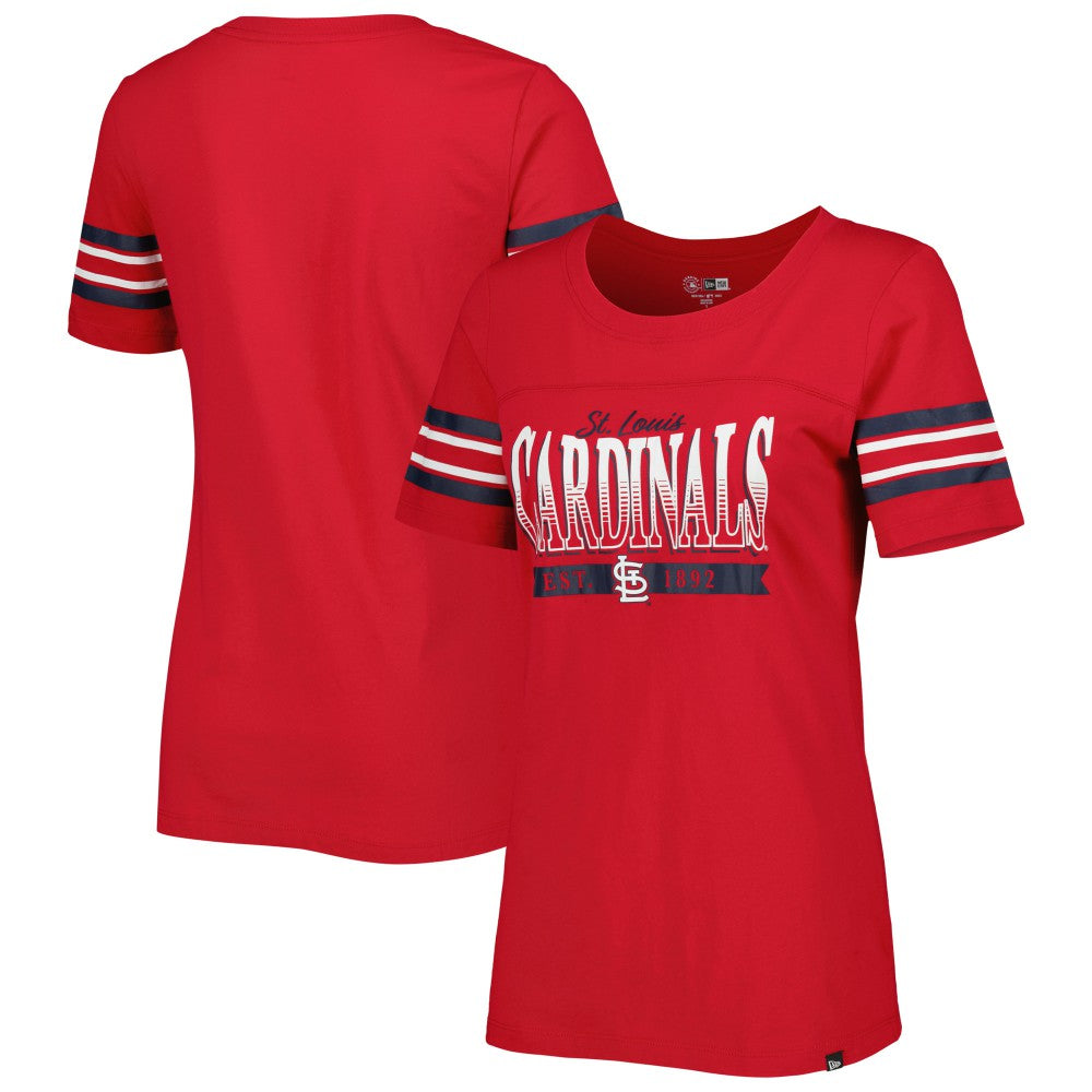 St. Louis Cardinals Women's Team Stripe T-Shirt Red | New Era