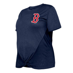 Boston Red Sox Women's Plus Size Two-Hit Front Knot T-Shirt Navy | New Era