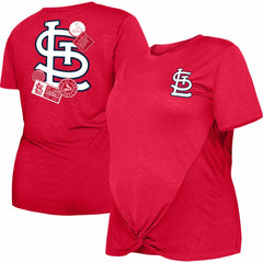 St. Louis Cardinals Women's Plus Size Two-Hit Front Knot T-Shirt Red | New Era