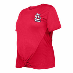 St. Louis Cardinals Women's Plus Size Two-Hit Front Knot T-Shirt Red | New Era