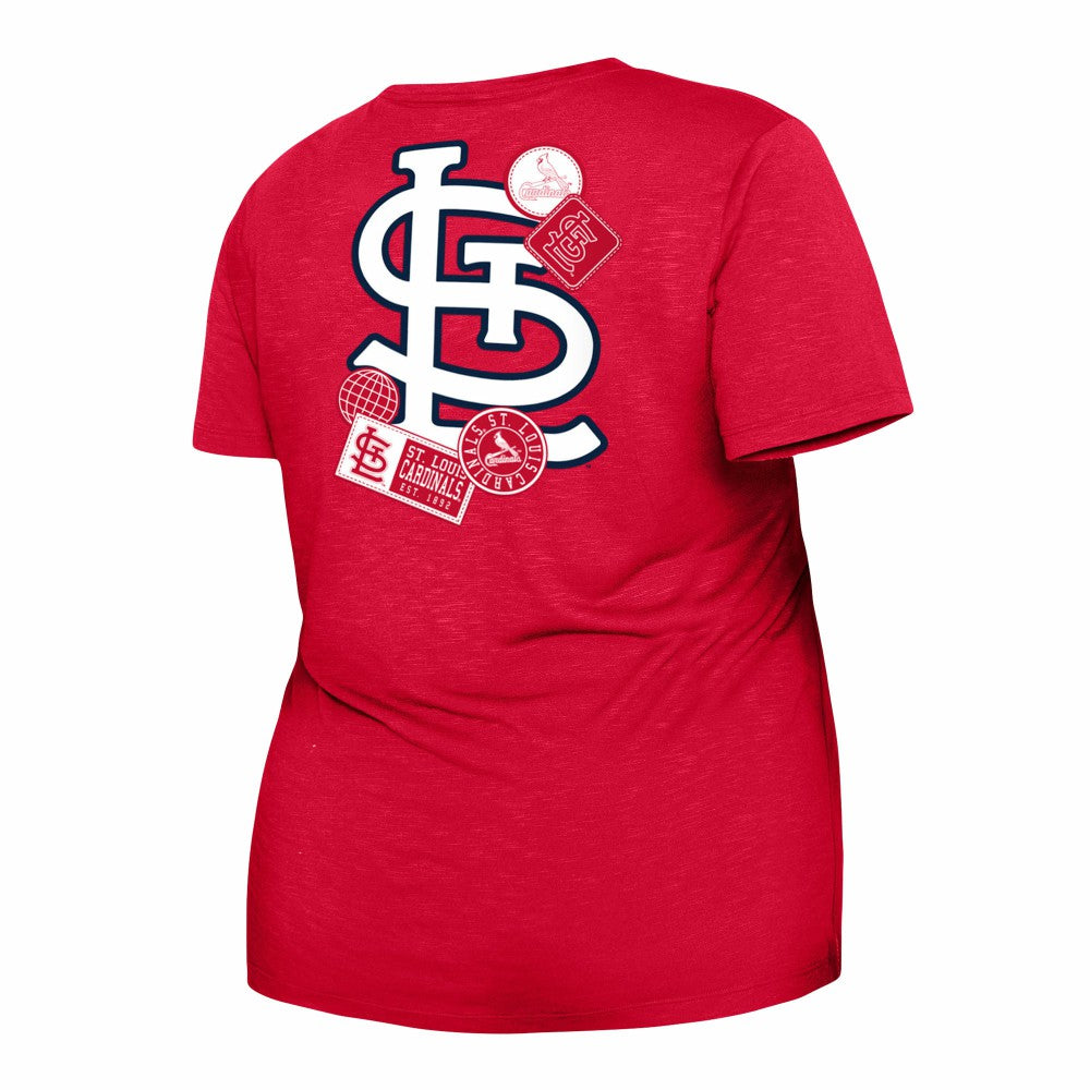 St. Louis Cardinals Women's Plus Size Two-Hit Front Knot T-Shirt Red | New Era