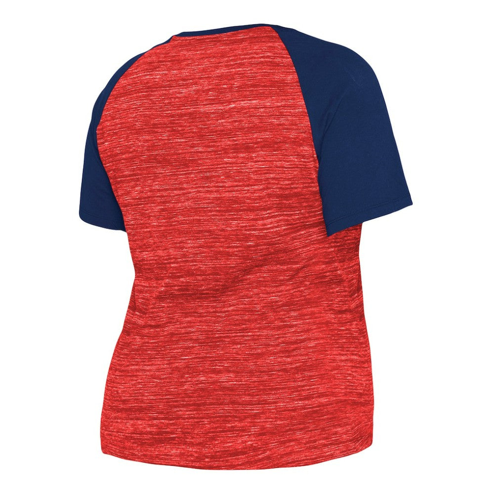 St. Louis Cardinals Women's Plus Size Space Dye Raglan V-Neck T-Shirt Red | New Era