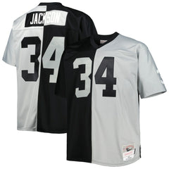 Bo Jackson Las Vegas Raiders Big & Tall Split Legacy Retired Player Replica Jersey - Black/Silver outlet