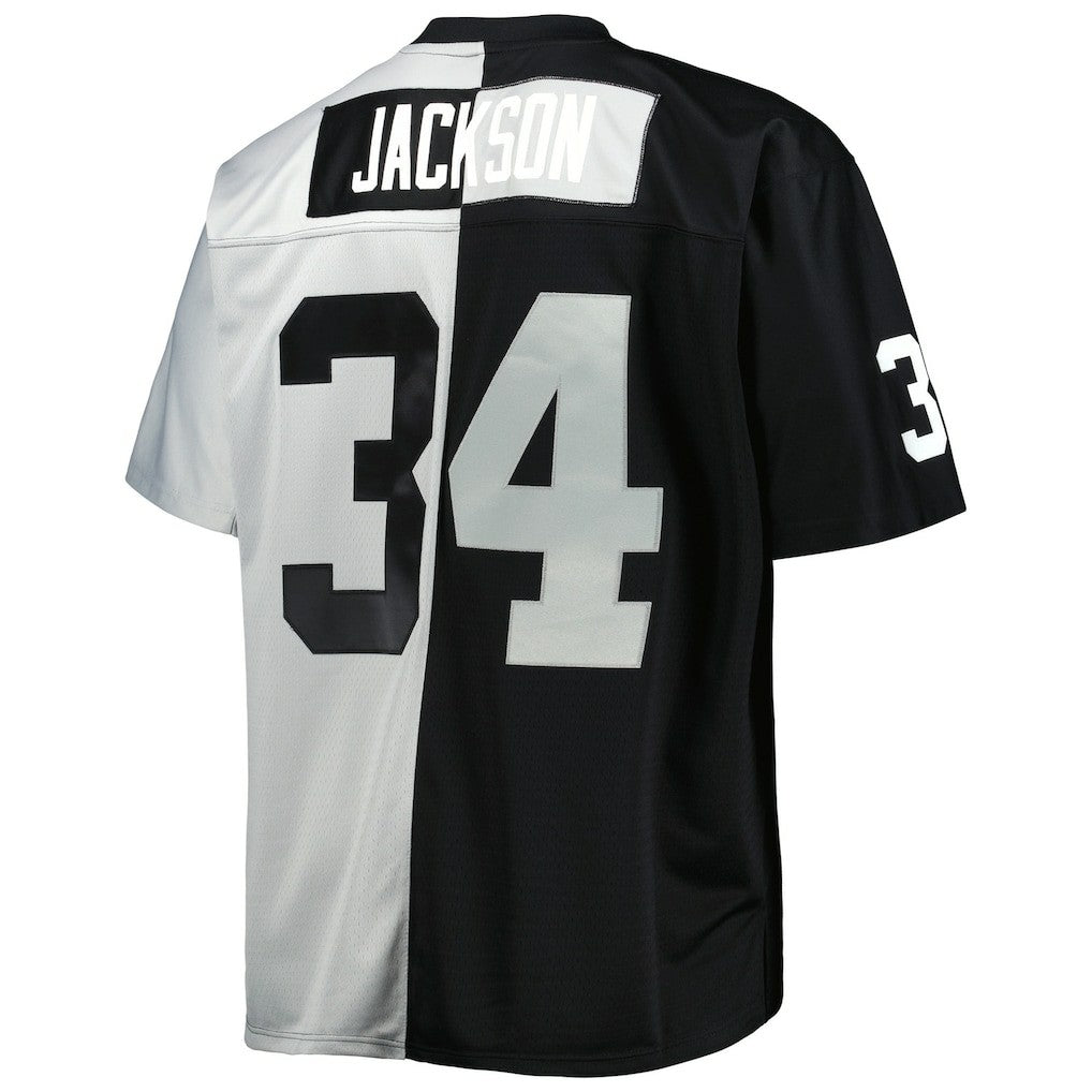 Bo Jackson Las Vegas Raiders Big & Tall Split Legacy Retired Player Replica Jersey - Black/Silver outlet