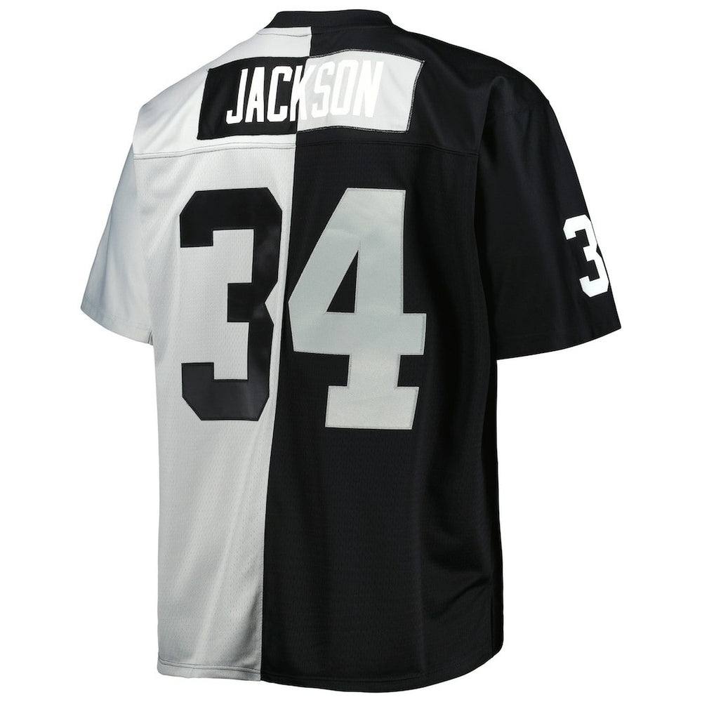 Bo Jackson Las Vegas Raiders Big & Tall Split Legacy Retired Player Replica Jersey - Black/Silver outlet