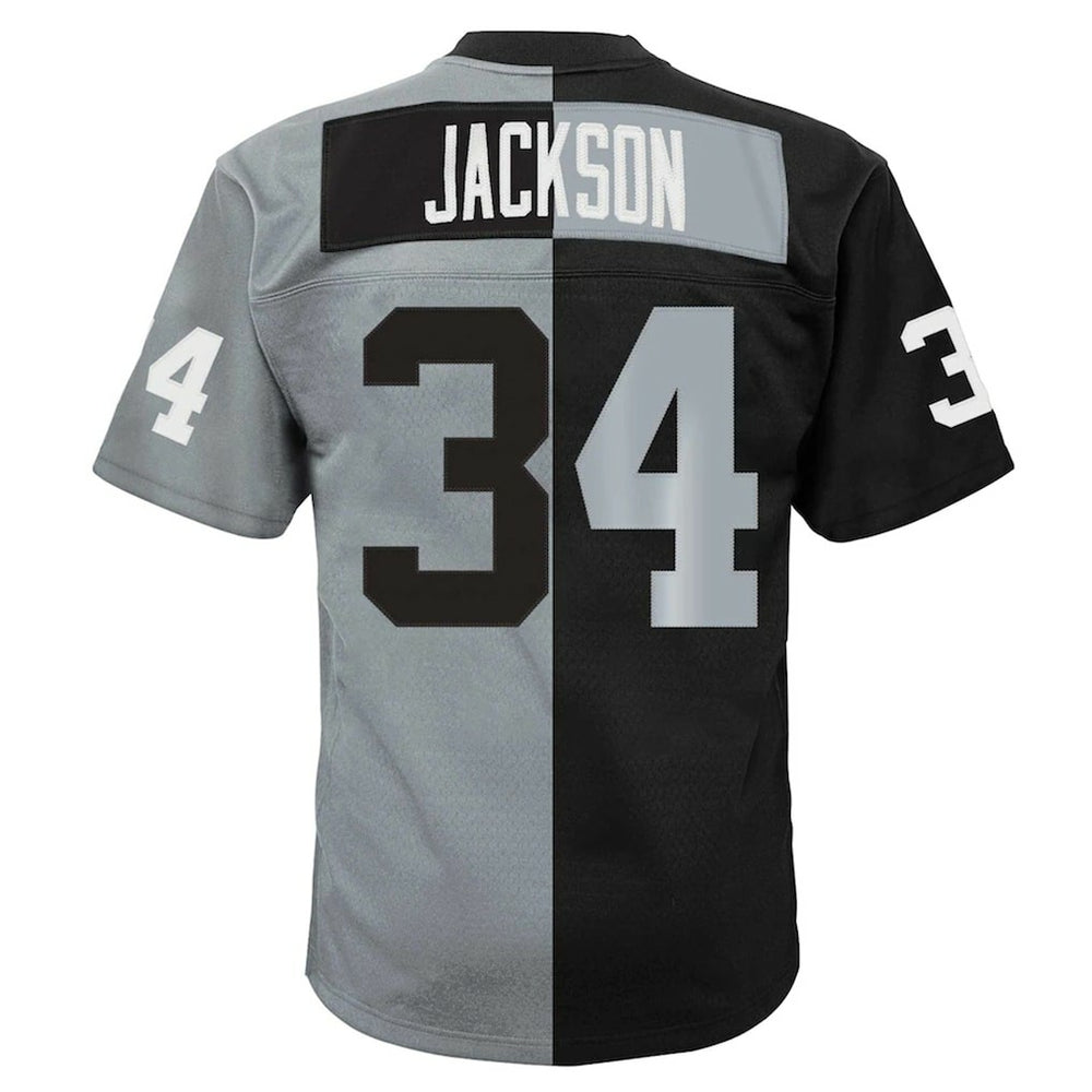 Bo Jackson Las Vegas Raiders Big & Tall Split Legacy Retired Player Replica Jersey - Black/Silver outlet
