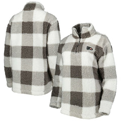 Philadelphia Flyers G-III 4Her by Carl Banks Women's Logo Plaid Sherpa Quarter-Zip Jacket Gray/White