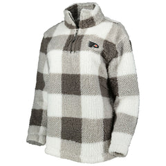Philadelphia Flyers G-III 4Her by Carl Banks Women's Logo Plaid Sherpa Quarter-Zip Jacket Gray/White