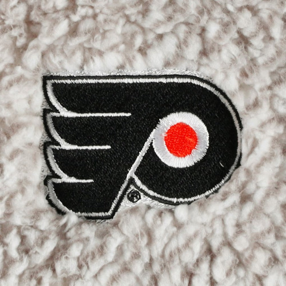 Philadelphia Flyers G-III 4Her by Carl Banks Women's Logo Plaid Sherpa Quarter-Zip Jacket Gray/White