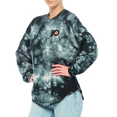 Philadelphia Flyers Fanatics Women's Crystal-Dye Long Sleeve T-Shirt Black