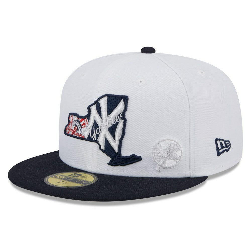 New York Yankees State 59FIFTY Fitted Hat White/Navy | New Era