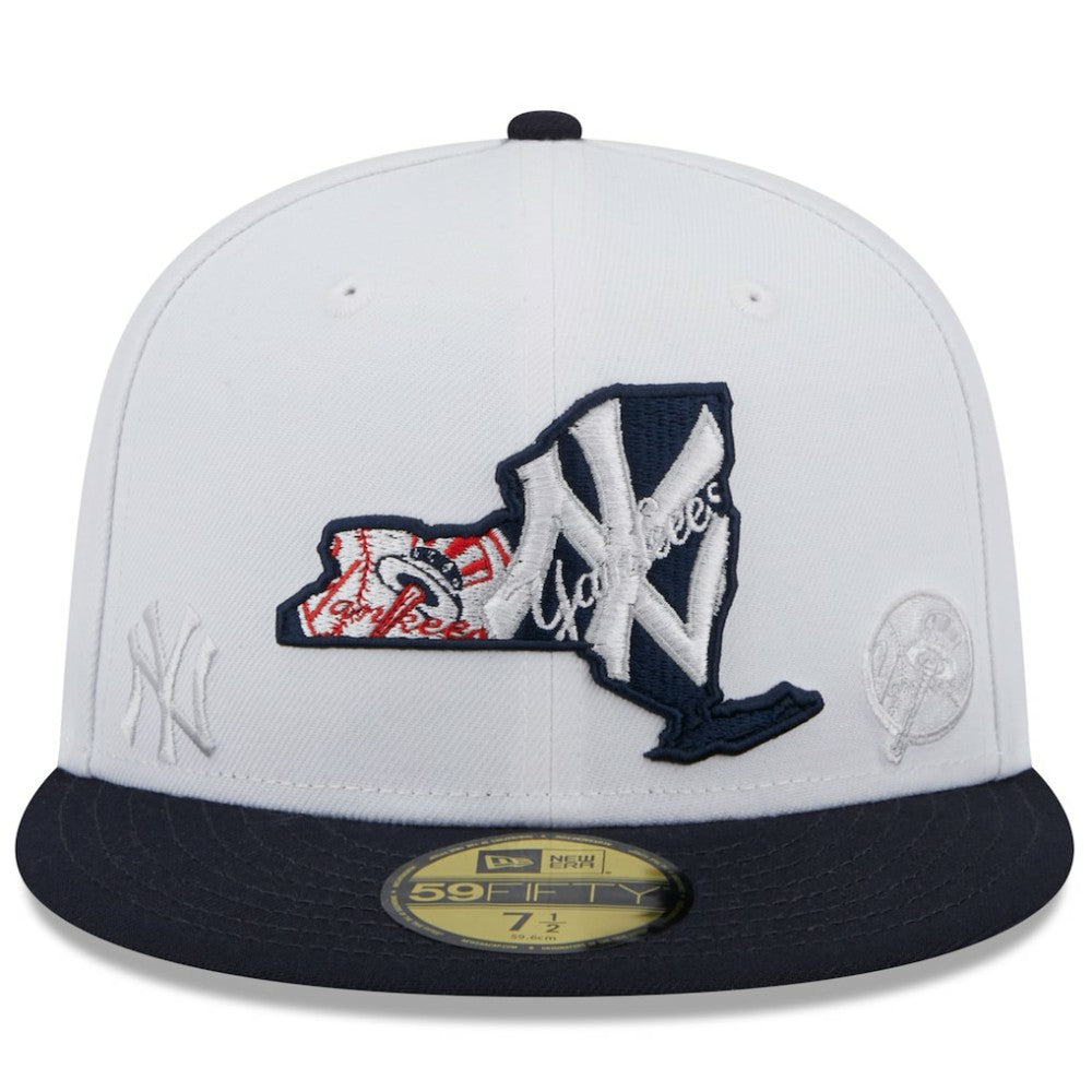 New York Yankees State 59FIFTY Fitted Hat White/Navy | New Era