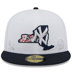 New York Yankees State 59FIFTY Fitted Hat White/Navy | New Era