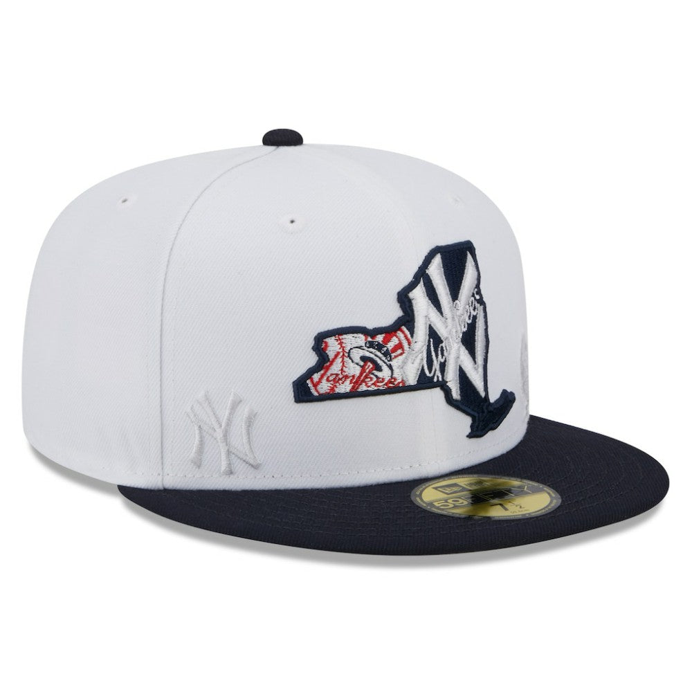 New York Yankees State 59FIFTY Fitted Hat White/Navy | New Era