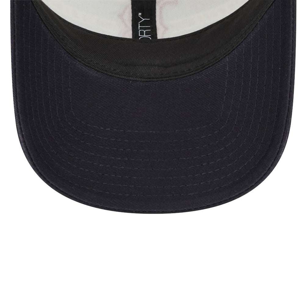 Boston Red Sox Team Stripe Trucker 9FORTY Snapback Hat White/Navy | New Era