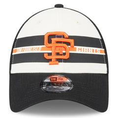 San Francisco Giants Team Stripe Trucker 9FORTY Snapback Hat White/Black | New Era