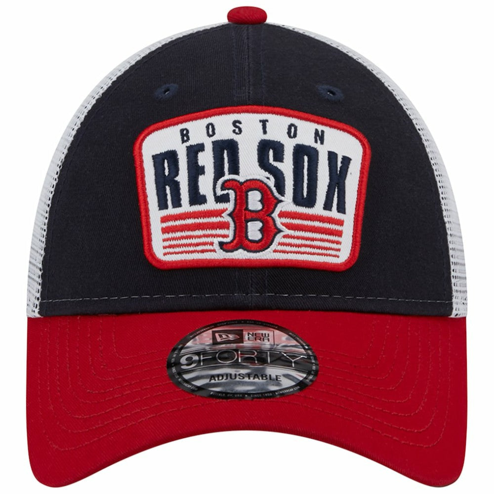Boston Red Sox Two-Tone Patch 9FORTY Snapback Hat Navy | New Era