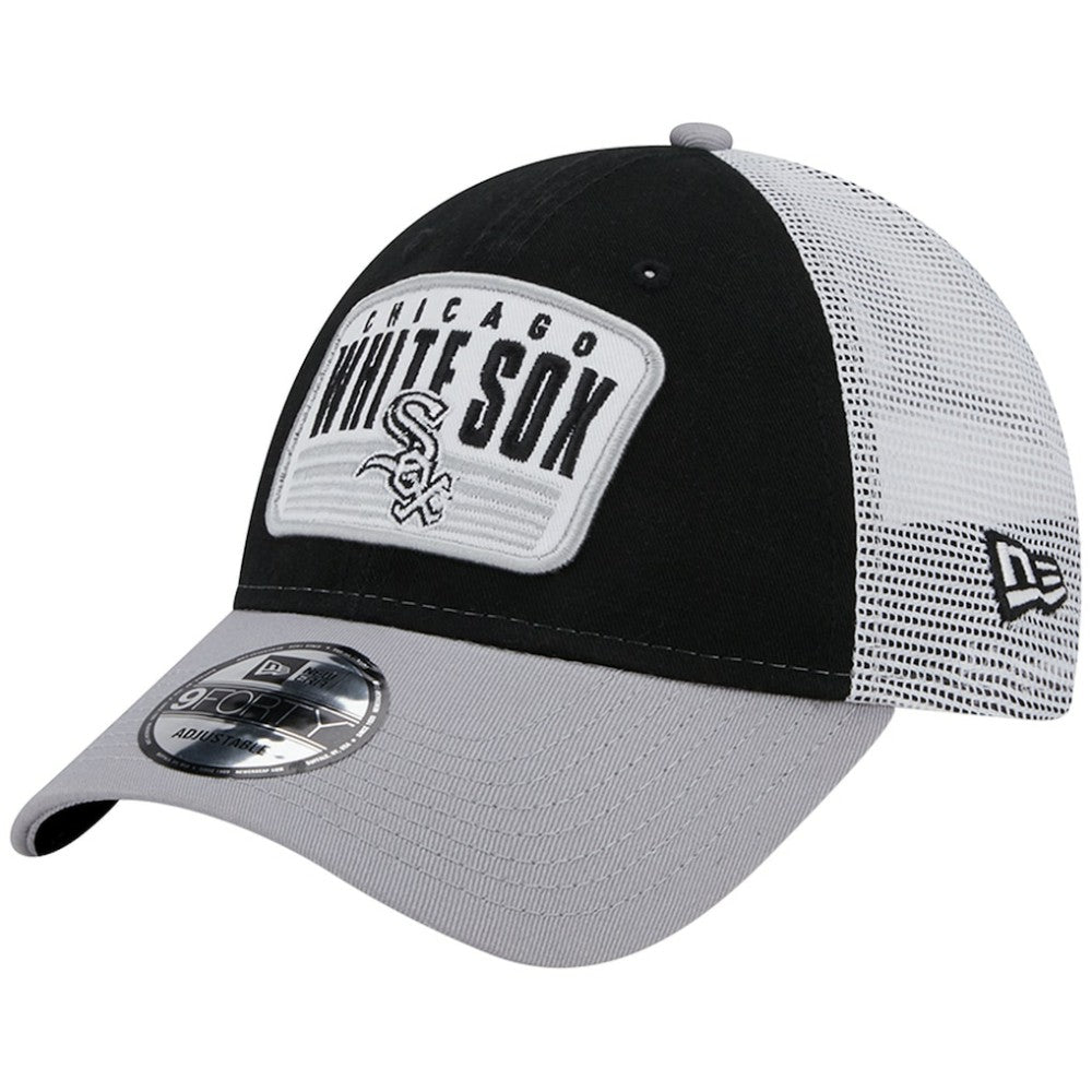 Chicago White Sox Two-Tone Patch 9FORTY Snapback Hat Black | New Era