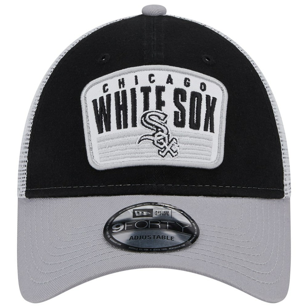 Chicago White Sox Two-Tone Patch 9FORTY Snapback Hat Black | New Era