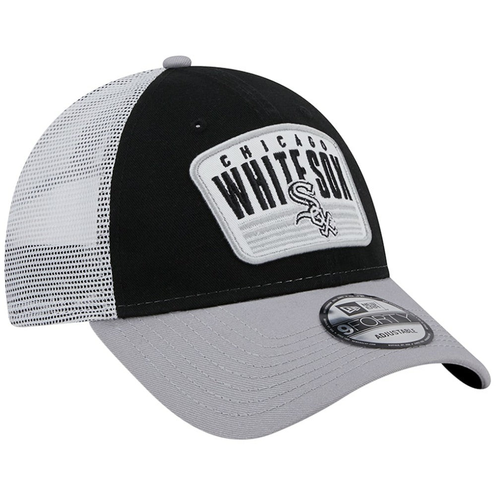 Chicago White Sox Two-Tone Patch 9FORTY Snapback Hat Black | New Era