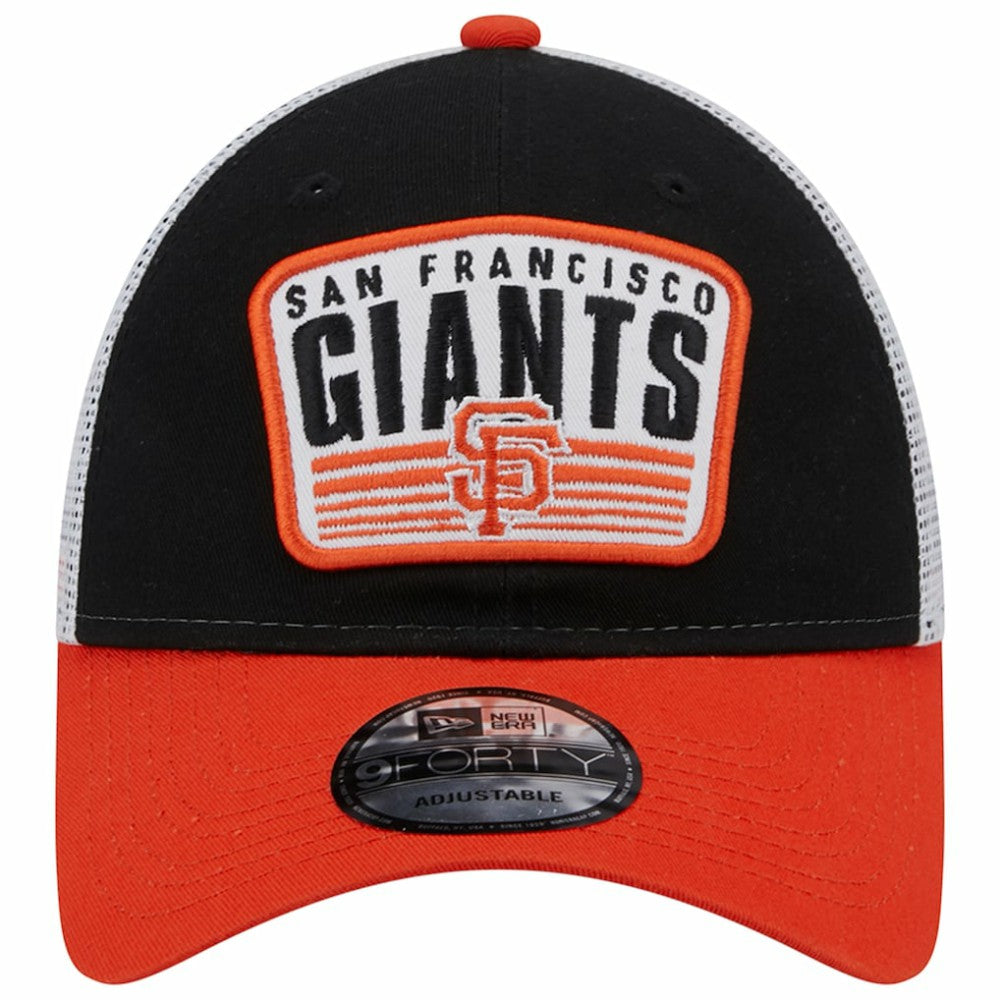 San Francisco Giants Two-Tone Patch 9FORTY Snapback Hat Black | New Era