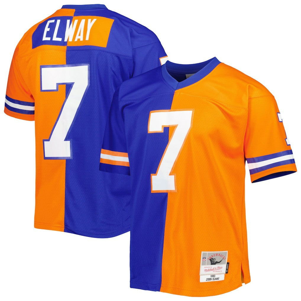 John Elway Denver Broncos 1990 Split Legacy Replica Jersey - Royal/Orange outlet