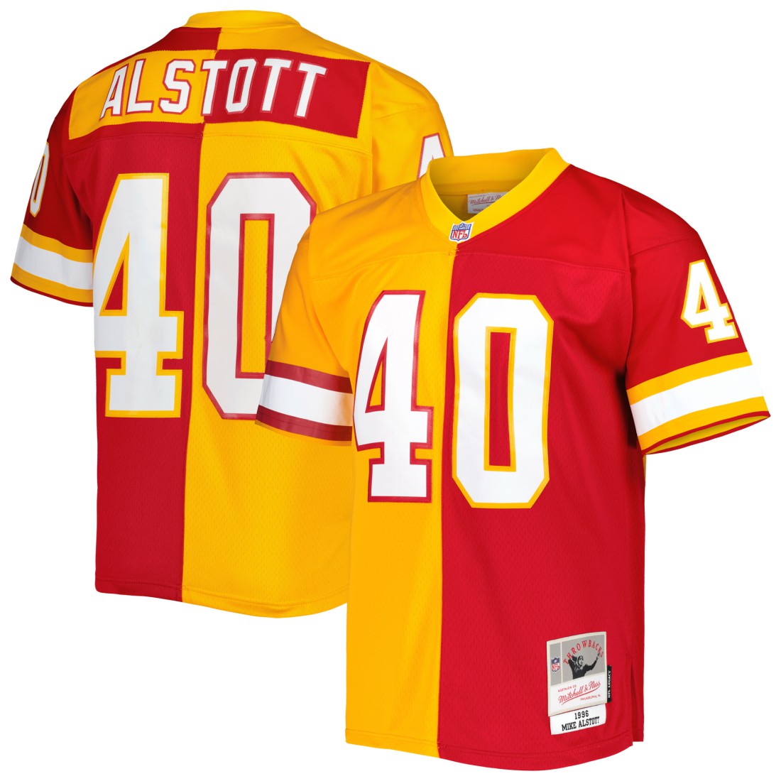 Mike Alstott Tampa Bay Buccaneers 1996 Split Legacy Replica Jersey - Orange/Red cheap