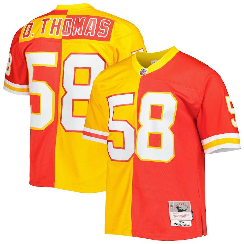 Derrick Thomas Kansas City Chiefs 1994 Split Legacy Replica Jersey - Red/Gold on sale