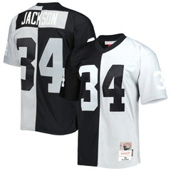 Bo Jackson Las Vegas Raiders 1988 Split Legacy Replica Jersey - Black/Silver for sale