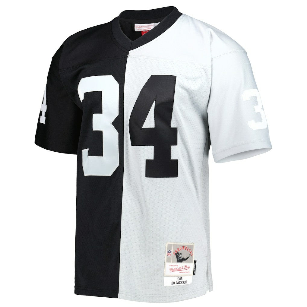 Bo Jackson Las Vegas Raiders 1988 Split Legacy Replica Jersey - Black/Silver for sale