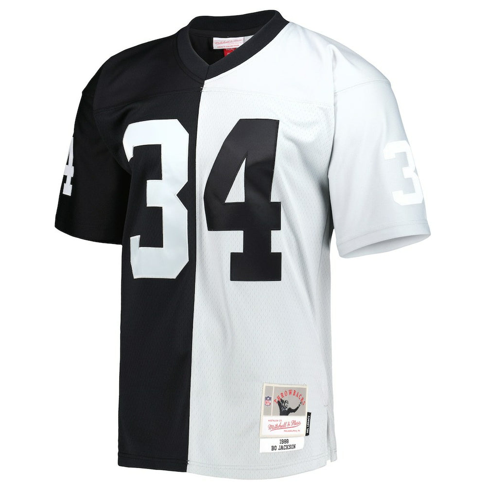 Bo Jackson Las Vegas Raiders 1988 Split Legacy Replica Jersey - Black/Silver for sale