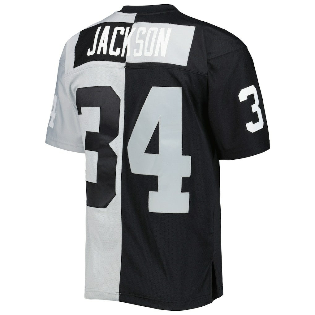 Bo Jackson Las Vegas Raiders 1988 Split Legacy Replica Jersey - Black/Silver for sale