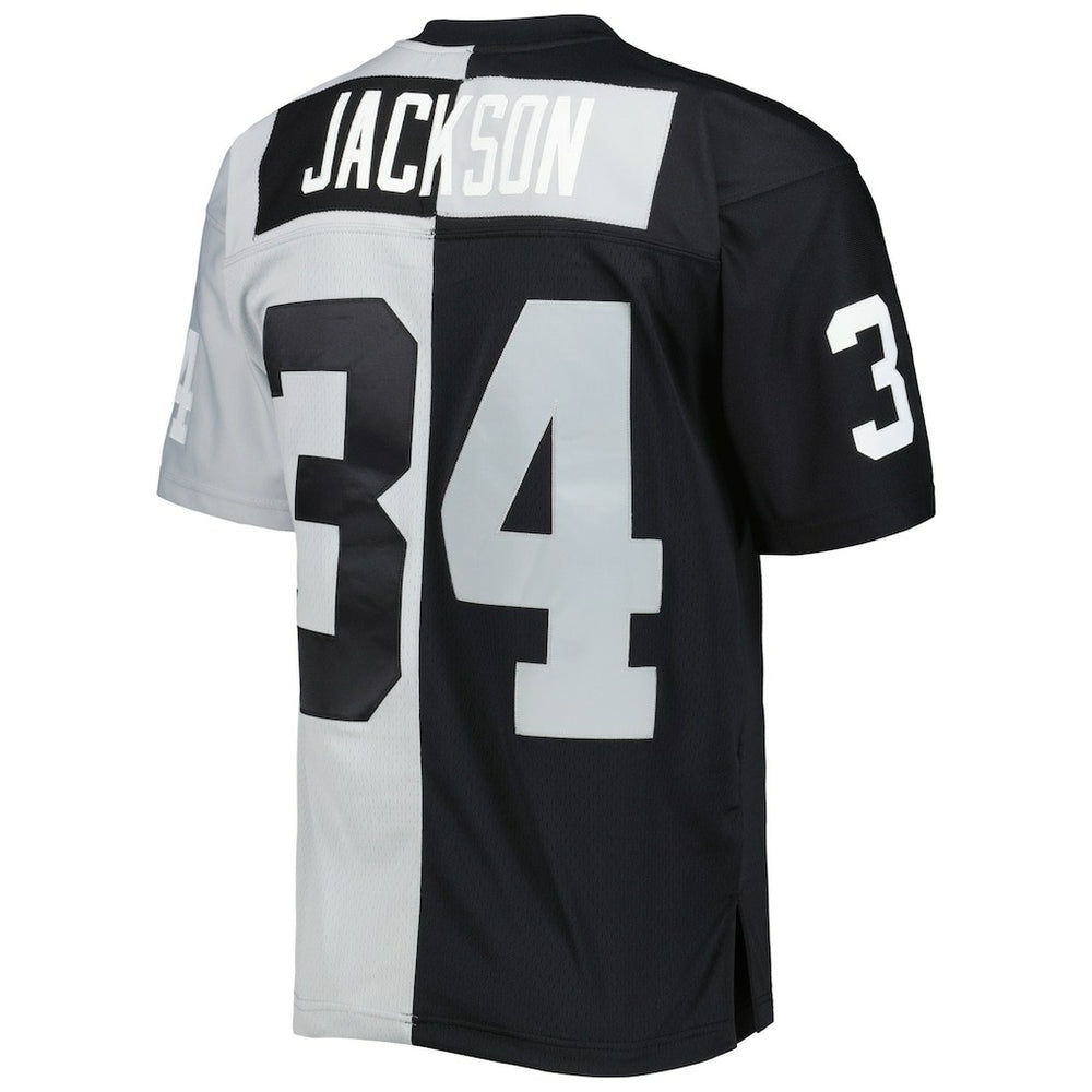 Bo Jackson Las Vegas Raiders 1988 Split Legacy Replica Jersey - Black/Silver for sale
