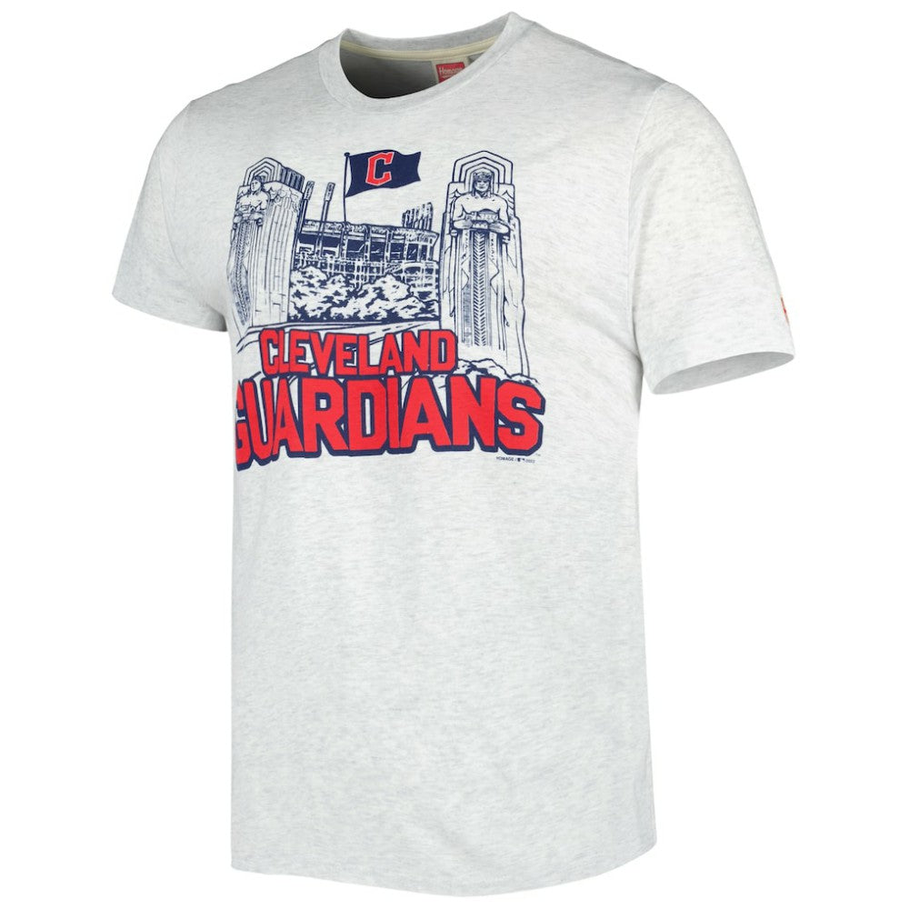 Cleveland Guardians Homage Team Hyper Local Tri-Blend T-Shirt Ash