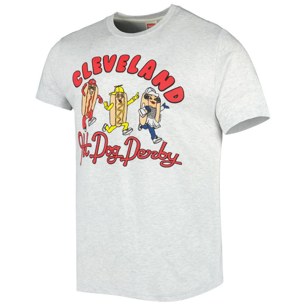 Cleveland Guardians Homage Team Hyper Local Tri-Blend T-Shirt Ash