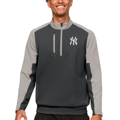 New York Yankees Antigua Team Quarter-Zip Pullover Top Charcoal