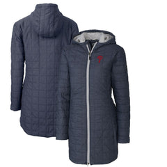 Philadelphia Phillies Cutter & Buck Women's Rainier Primaloft Eco Full-Zip Hoodie Long Coat Heathered Navy