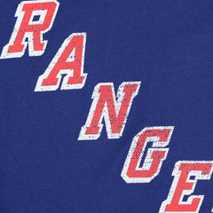 New York Rangers Profile Women's Plus Size Distressed Printed Name & Number Long Sleeve T-Shirt Blue