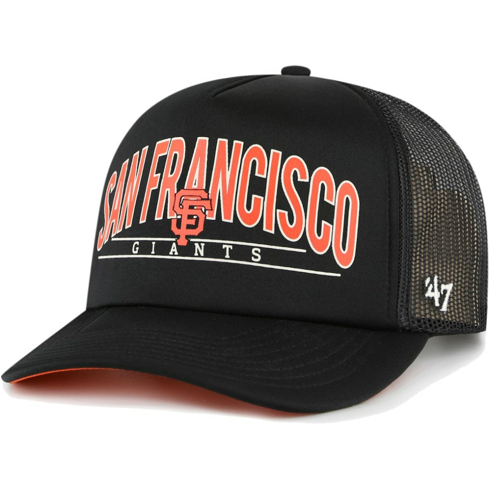 San Francisco Giants Backhaul Foam Trucker Snapback Hat Black | 47 brand