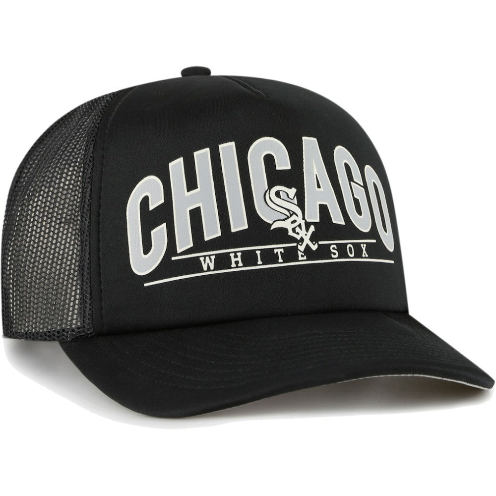 Chicago White Sox Backhaul Foam Trucker Snapback Hat Black | 47 brand