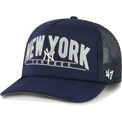 New York Yankees Backhaul Foam Trucker Snapback Hat Navy | 47 brand