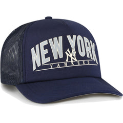 New York Yankees Backhaul Foam Trucker Snapback Hat Navy | 47 brand