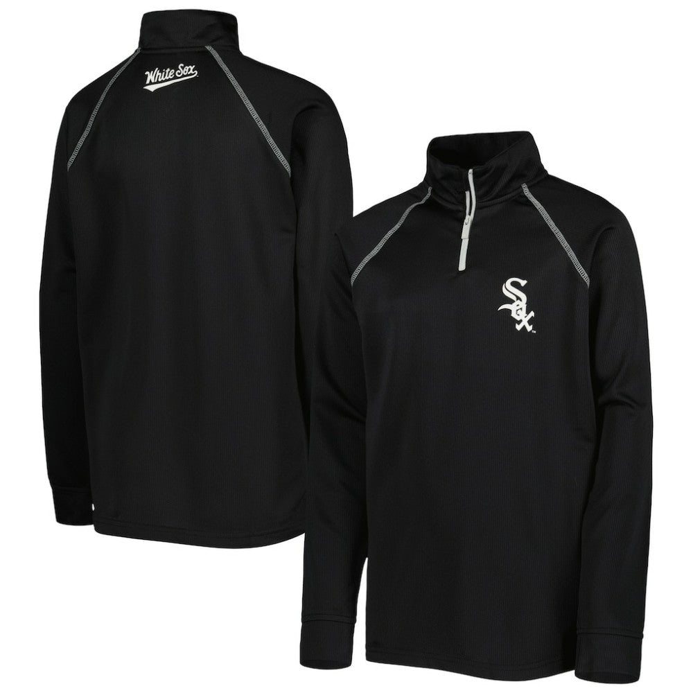 Chicago White Sox Stitches Youth Team Raglan Quarter-Zip Jacket Black