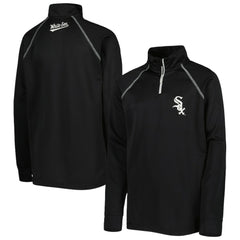 Chicago White Sox Stitches Youth Team Raglan Quarter-Zip Jacket Black