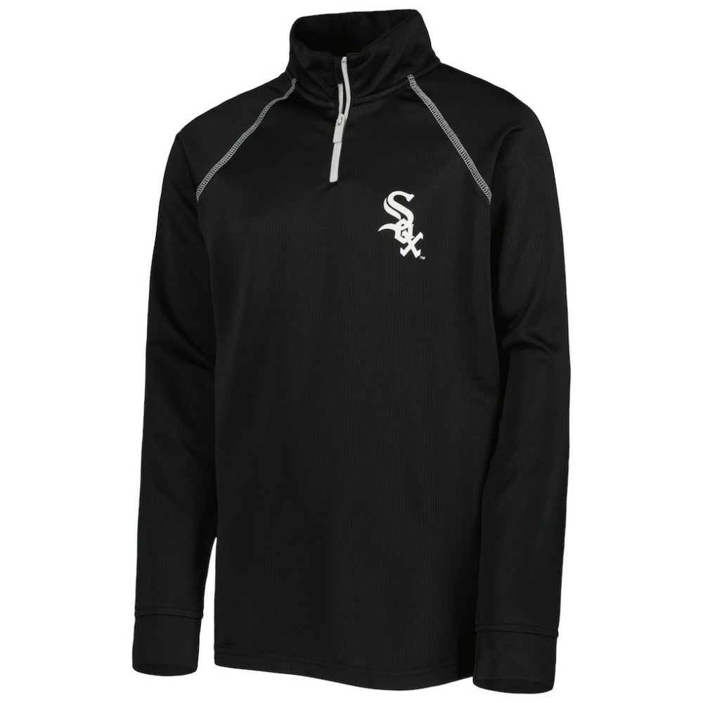 Chicago White Sox Stitches Youth Team Raglan Quarter-Zip Jacket Black